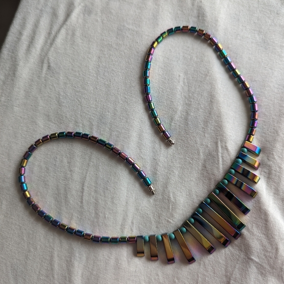 Iridescent Hematite Titanium necklace - never worn - Picture 1 of 4
